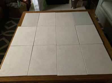 10inches x 13 inches Quality Italian Ceramic tiles bought at Fired Earth Dun Laoighaire 25 years ago brand new