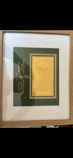 pure gold 5 pound punt note framed