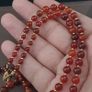Antique Carnelian Agate Beads From Mali with Sterling Silver Shell Butterfly Pendant Necklace Image 6