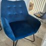 Turio Deep Blue Velvet Chair Image 2