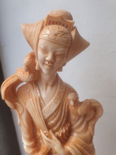 Vintage Matching pair of faux Ivory Oriental Style figures
