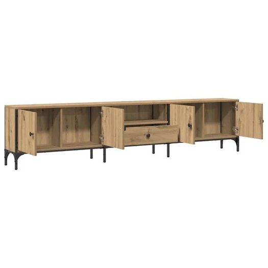 TV Cabinet with Drawer Artisan Oak 200x25x44 cm Engineered Wood
