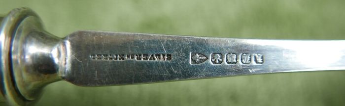 Antique Silver Plated With Hand Painted Ceramic Handle SPOON length 12"