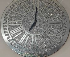 Large Mirrored Crystal Wall Clock