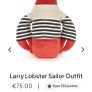 New JELLYCAT Larry Lobster Sailor Outfit Image 3