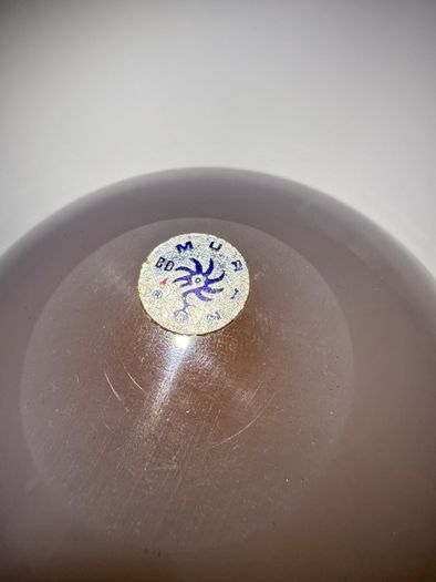 Vintage Alfredo Barbini Attributed Murano Biomorphic Shell Bowl.  Original BD Label. c.1965 to 1975