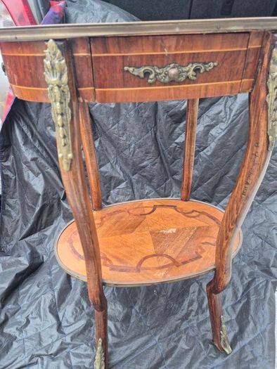Table Vintage Antiques Rare find Satinwood rosewood side table with single drawer gift present  cottage home house hallway  side table  decoration display inlay top and bottom coffee  corner 1900 living bedside lamps bedroom kitchen restaurant phone