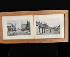 Pair of Rare Antique Photographs - Main Street Bray (c.1911) & Rush Village, Co. Dublin (Framed 56 x 25 cm)