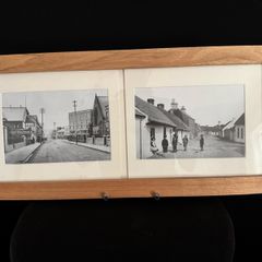 Pair of Rare Antique Photographs - Main Street Bray (c.1911) & Rush Village, Co. Dublin (Framed 56 x 25 cm)