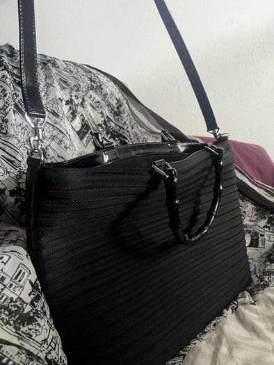 GUCCI Quilted Nylon & Leather Bamboo Tote
