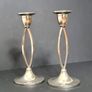 Vintage Ianthe Silver Plated Candlesticks - Pair of Mid-Century Open Loop Candle Holders (England) Image 4