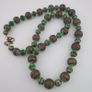 Antique Venetian Style Stripe & Chevron Glass Beads Necklace Image 8