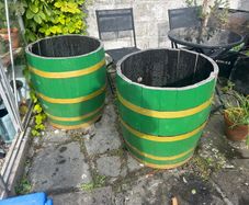 Whiskey barrel planter