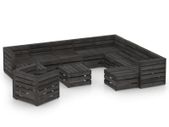12 Piece Garden Lounge Set Grey Impregnated Pinewood