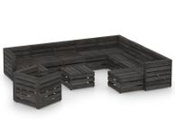 main image for ad 12 Piece Garden Lounge Set Grey Impregnated Pinewood