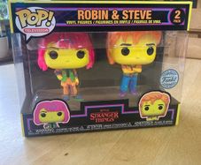 Stranger Things Steve Robin Blacklight Funko Pop 2 Pack Mint