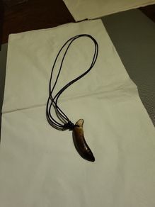 Wild boar tusk necklace