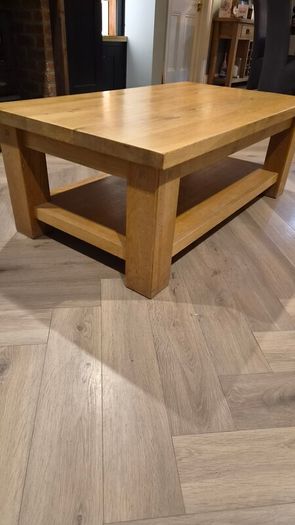 solid oak coffee table