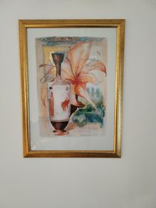 Framed Picture - Egyptian Style With Lovely Gold Surround Frame