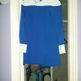 Blue a-line block long shirt Image 4