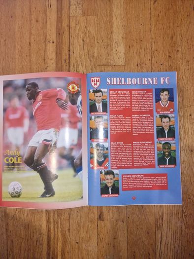 Shelbourne FC vs Manchester United 1995 official programme +ticket