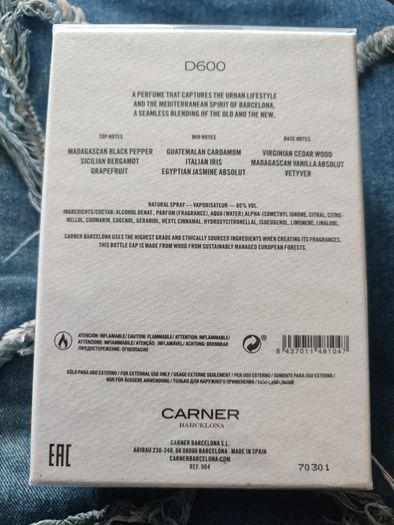 D600 Carner Barcelona niche perfume new sealed original free shipping