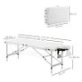 Mobile 3-Zone Folding Massage Table with Headrest Armrest Carry Bag Height-Adjustable Aluminum Portable Massage Bed incl. Accessories Massage Bench up to 225 kg Load White Image 2