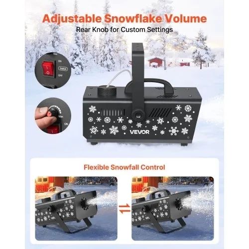 Snow Machine, Powerful 650W Handheld/Hanging Fake Snow Maker, Snowflake Making Machine with Portable Handle, Outdoor & Indoor Artificial Snowflake Maker for Holidays DJ Parties Christmas Decor