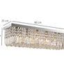 Modern Crystal Ceiling Light Square Crystal Chandelier, E14 Base, 80 x 25 x 23cm, for Living Room, Dining Room, Hall, Silve Image 5