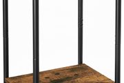 _Bedside Table Bedside Table with 2 Levels for Bedroom Steel Frame Living Room Bedroom Industrial Style Vintage Brown/Black
