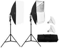 Softbox Lighting Kit 50x70 cm / 20x28 in 30W 5500K LED Bulbs Adjustable Stand