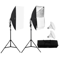 Softbox Lighting Kit 50x70 cm / 20x28 in 30W 5500K LED Bulbs Adjustable Stand