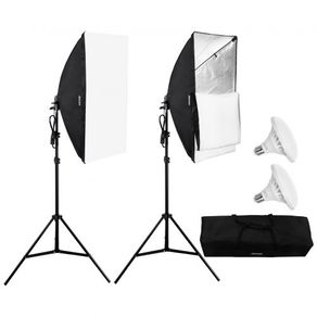 Softbox Lighting Kit 50x70 cm / 20x28 in 30W 5500K LED Bulbs Adjustable Stand
