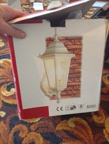 Traditional White Outdoor Garden Coach Lantern.  Brand New & Boxed