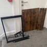 Industrial style desk with monitor shelf and side storage Image 4