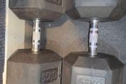 55kg Rubber Hex Dumbells