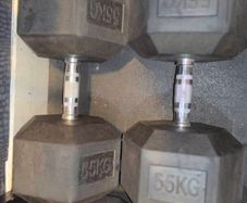 55kg Rubber Hex Dumbells