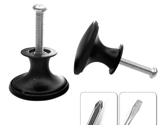 NEW SALE | 15PCS Black Drawer Knobs 30mm, Cabinet Door Knobs Black Solid Kitchen Cupboard Round Door Handles