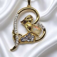 Silver Mermaid in Heart Pendant by Harry Ivens
