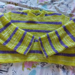 Neon Yellow And Purple Jumper