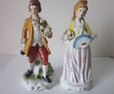 Vintage Porcelain Lace Couple Figurines