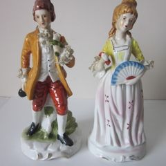 Vintage Porcelain Lace Couple Figurines
