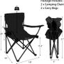 2Packs Lawn Chairs Portable Chair with Strap Bag Beach Chairs Folding Lightweight Sturdy Camping Chairs Beach Chairs with Beverage Holder Black Image 2