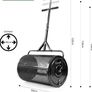 Compost Spreader, 24 in Wide Peat Moss Spreader with Push/Tow Handle, 4 Heights Adjustable, Powder-Coated Steel Garden Peat Moss Roller, Heavy Duty Grass Seed Spreaders for Planting Seeding Image 2