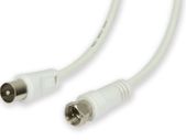 Coaxial F-type Plug to Coax Plug Lead 2 Meter