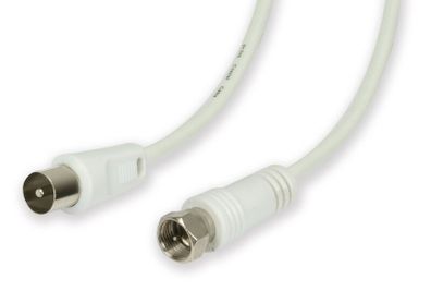 Coaxial F-type Plug to Coax Plug Lead 2 Meter