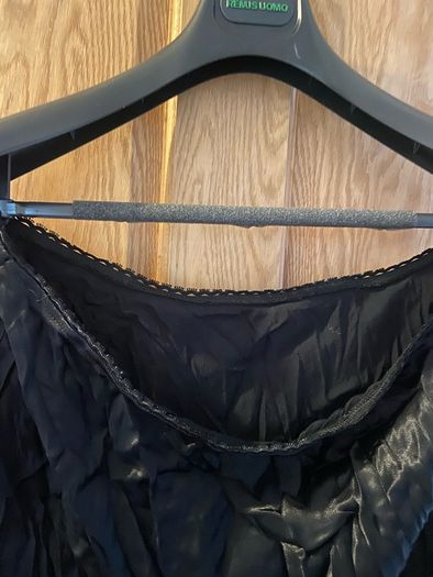 Black satin ruffled skirt size 18