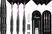 FREE P&amp;P Steel Darts Set, Professional 23g Darts Tip with Non-Slip Stainless Steel Shaft, Poly Flights, PVC Shafts, Dart Sharpener, Rubber Rings, Flight Protecter, with Gift Box