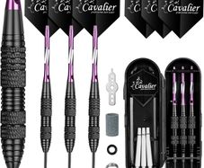 FREE P&P Steel Darts Set, Professional 23g Darts Tip with Non-Slip Stainless Steel Shaft, Poly Flights, PVC Shafts, Dart Sharpener, Rubber Rings, Flight Protecter, with Gift Box