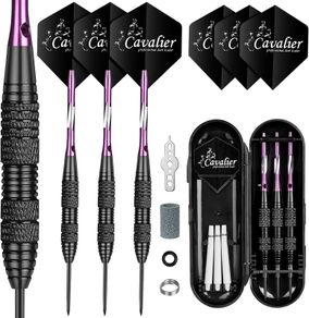 FREE P&P Steel Darts Set, Professional 23g Darts Tip with Non-Slip Stainless Steel Shaft, Poly Flights, PVC Shafts, Dart Sharpener, Rubber Rings, Flight Protecter, with Gift Box